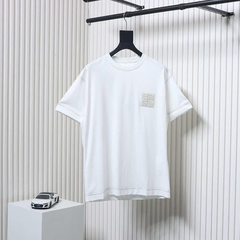 Givenchy 4G embroidered short-sleeved T-shirt on chest White