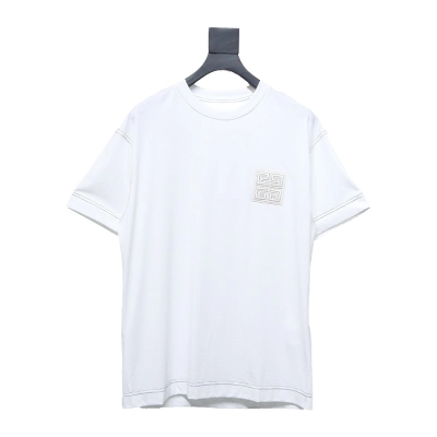 Givenchy 4G embroidered short-sleeved T-shirt on chest White 01
