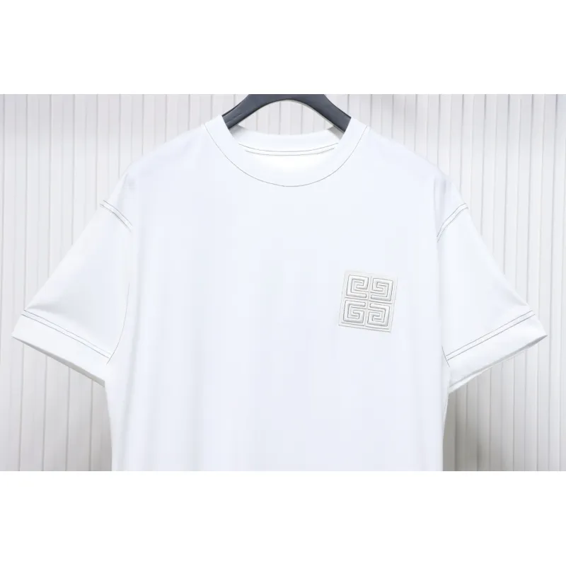 Givenchy 4G embroidered short-sleeved T-shirt on chest White