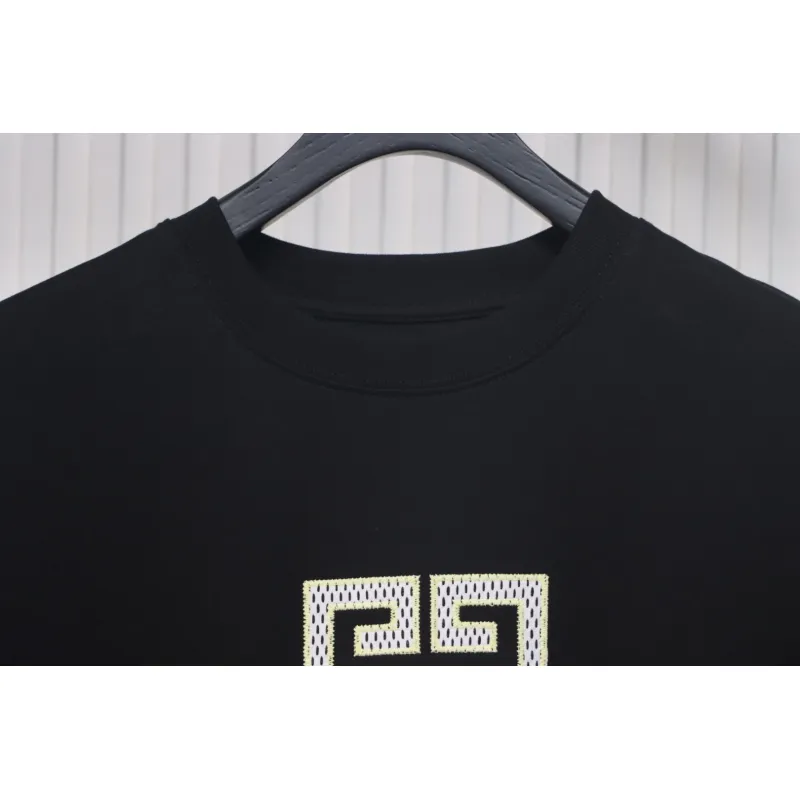 Givenchy Eyelet Embroidery Crewneck Short Sleeve T-Shirt black