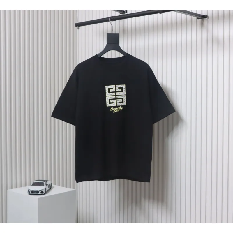 Givenchy Eyelet Embroidery Crewneck Short Sleeve T-Shirt black