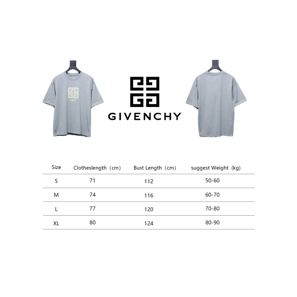 Givenchy Eyelet Embroidery Crewneck Short Sleeve T-Shirt Grey