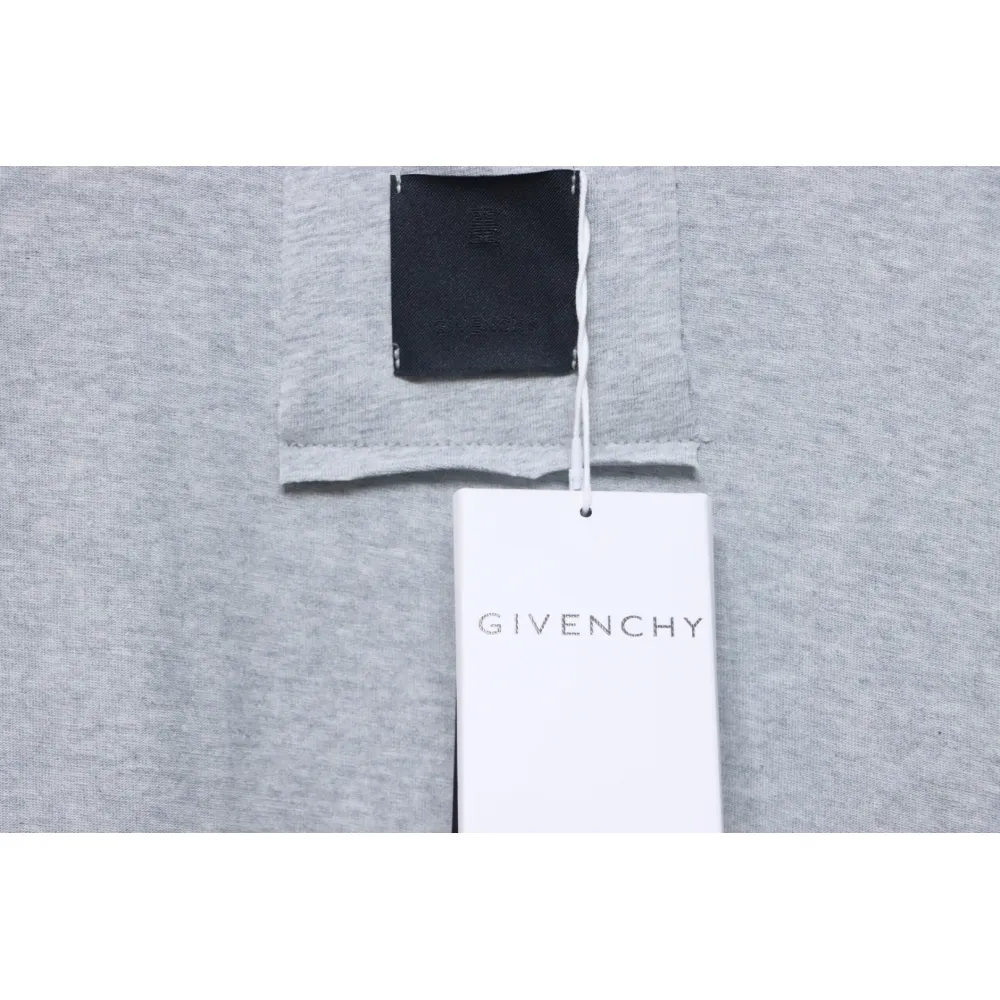Givenchy Eyelet Embroidery Crewneck Short Sleeve T-Shirt Grey