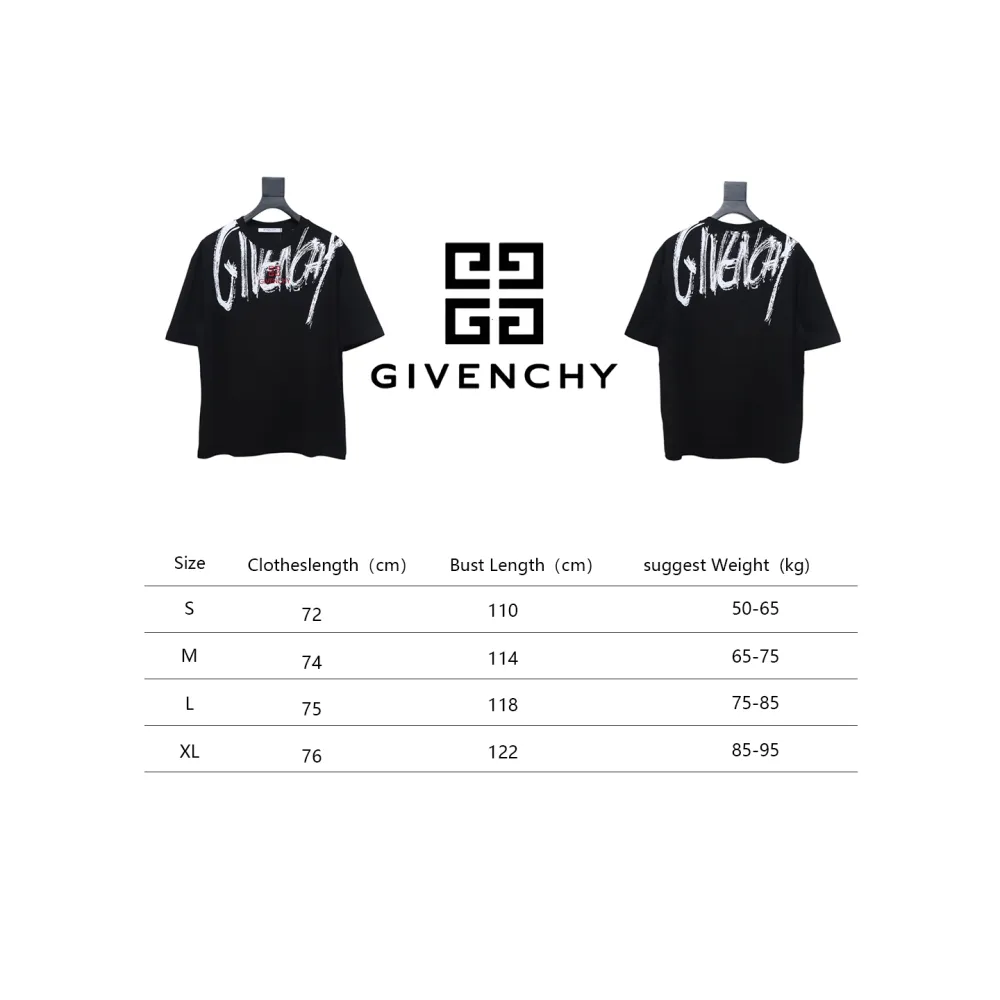 Givenchy Graffiti Letters Embroidered Logo Short Sleeve T-Shirt black