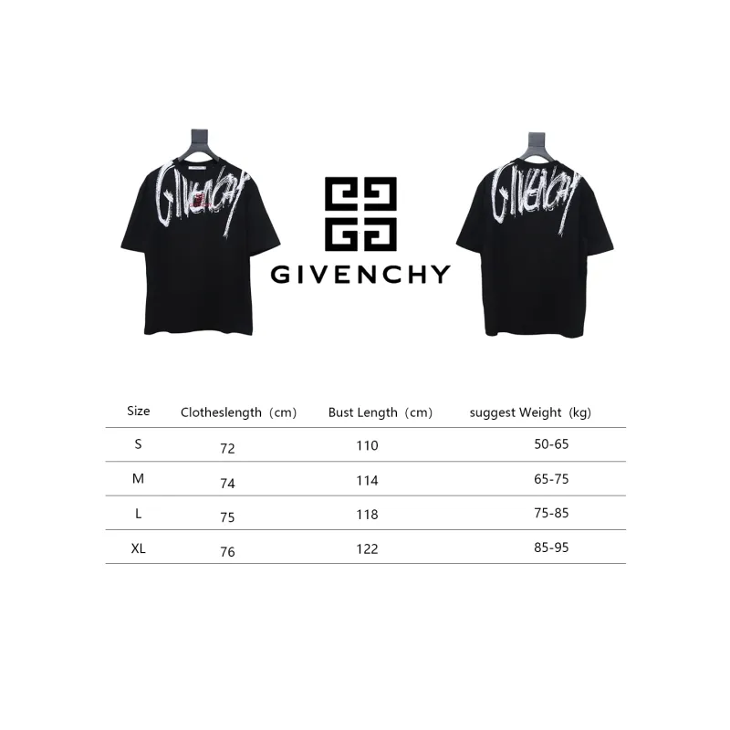 Givenchy Graffiti Letters Embroidered Logo Short Sleeve T-Shirt black