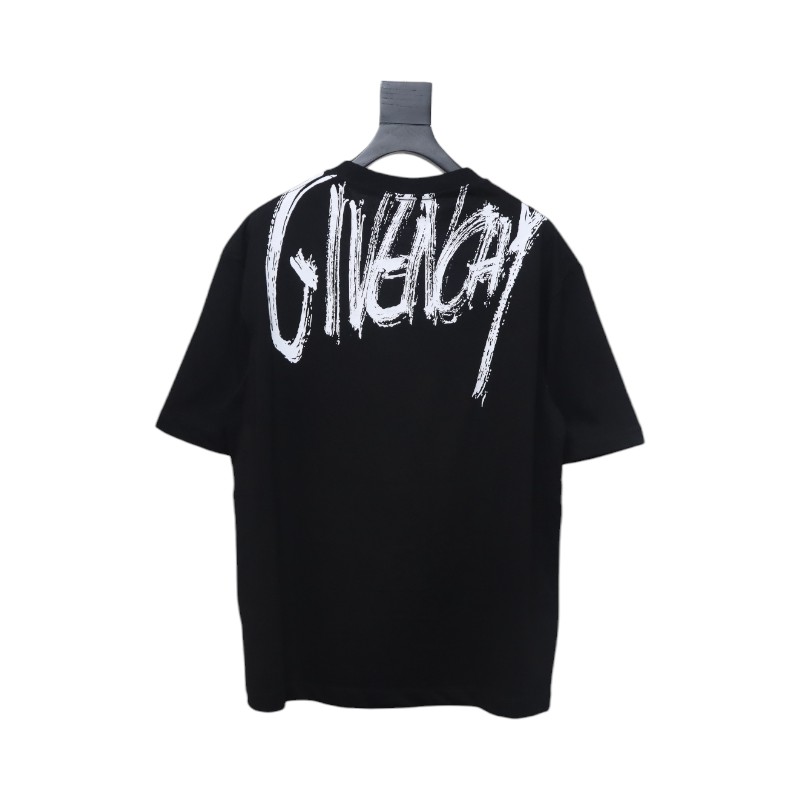 Givenchy Graffiti Letters Embroidered Logo Short Sleeve T-Shirt black