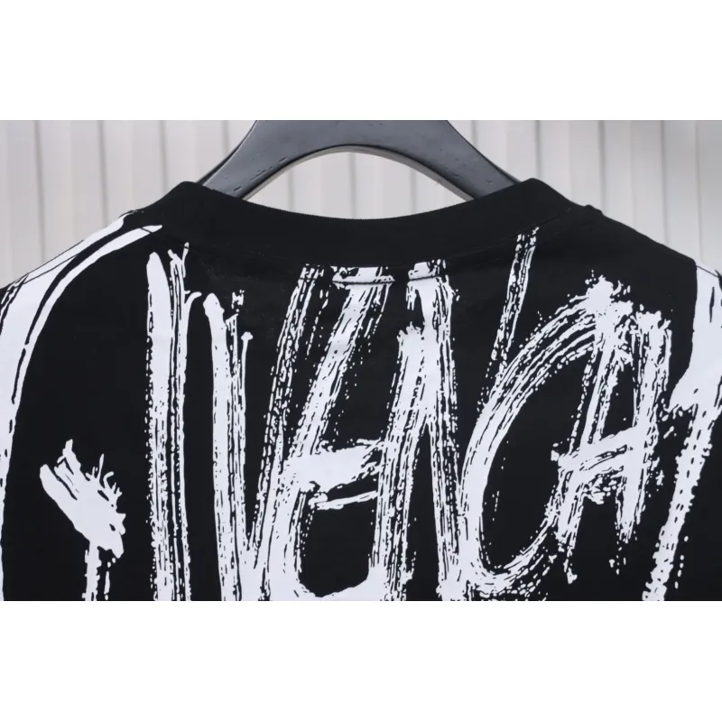 Givenchy Graffiti Letters Embroidered Logo Short Sleeve T-Shirt black