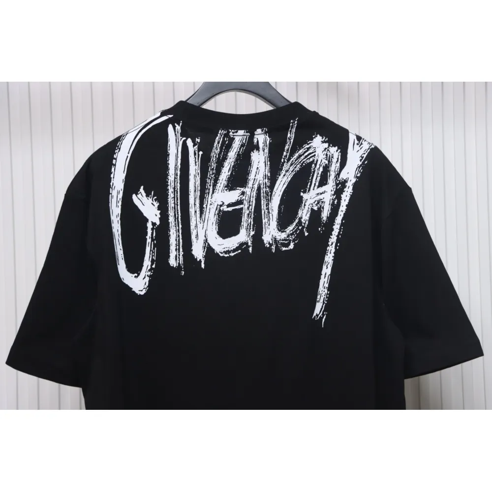 Givenchy Graffiti Letters Embroidered Logo Short Sleeve T-Shirt black
