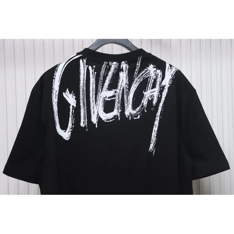 Givenchy Graffiti Letters Embroidered Logo Short Sleeve T-Shirt black