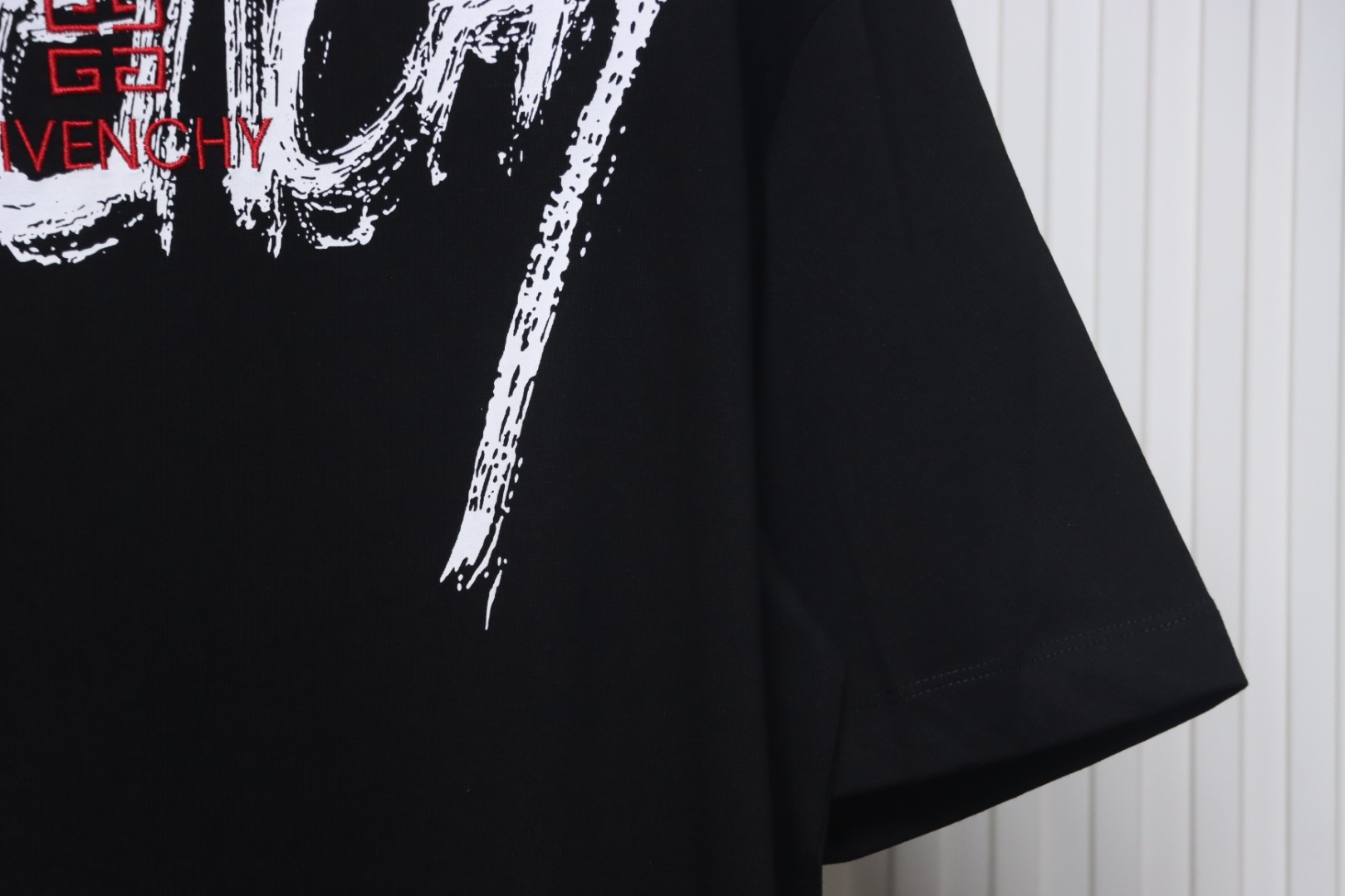 Givenchy Graffiti Letters Embroidered Logo Short Sleeve T-Shirt black