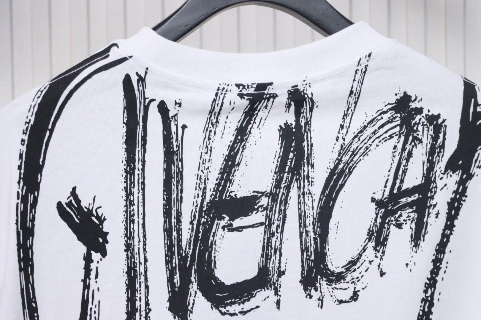 Givenchy Graffiti Letters Embroidered Logo Short Sleeve T-Shirt White