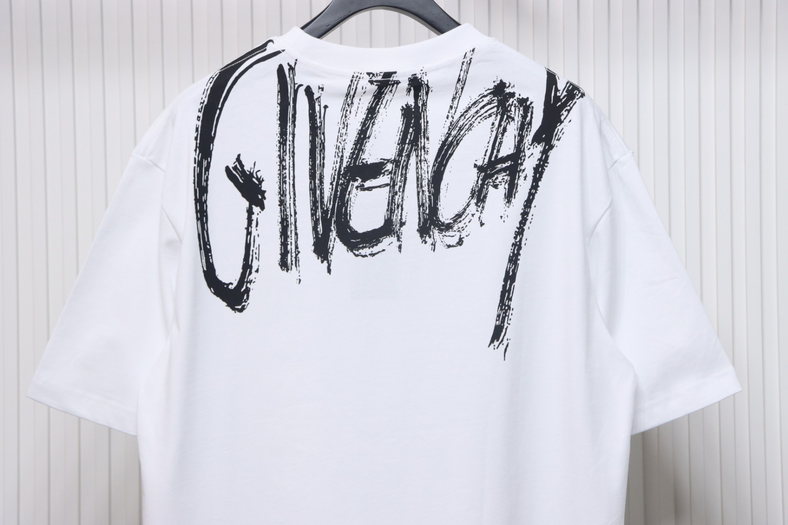 Givenchy Graffiti Letters Embroidered Logo Short Sleeve T-Shirt White