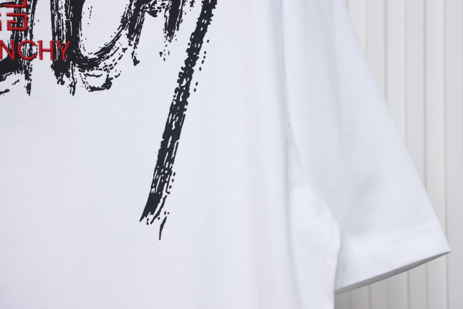 Givenchy Graffiti Letters Embroidered Logo Short Sleeve T-Shirt White