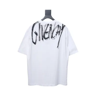 Givenchy Graffiti Letters Embroidered Logo Short Sleeve T-Shirt White 02