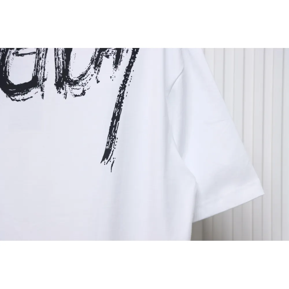 Givenchy Graffiti Letters Embroidered Logo Short Sleeve T-Shirt White
