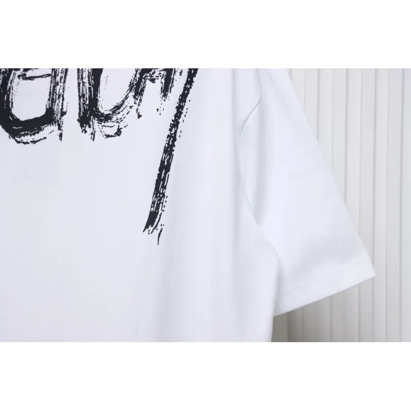 Givenchy Graffiti Letters Embroidered Logo Short Sleeve T-Shirt White