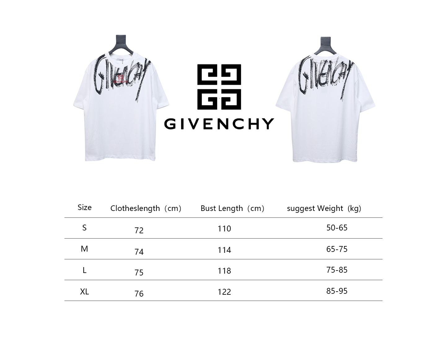 Givenchy Graffiti Letters Embroidered Logo Short Sleeve T-Shirt White