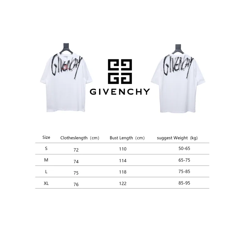 Givenchy Graffiti Letters Embroidered Logo Short Sleeve T-Shirt White