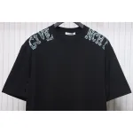 Givenchy Shoulder Hand-Painted Letters Printed Short Sleeve black