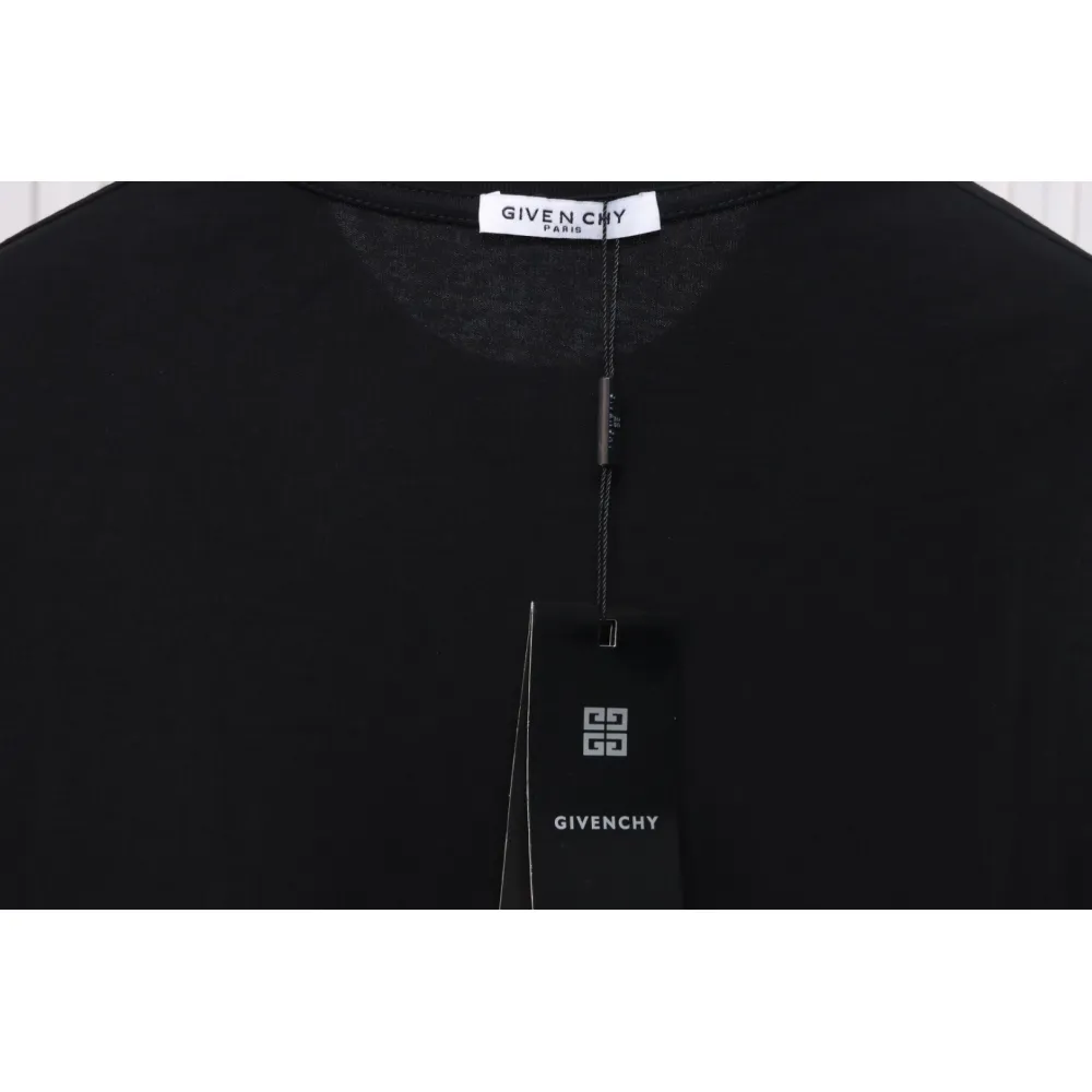 Givenchy Shoulder Hand-Painted Letters Printed Short Sleeve black