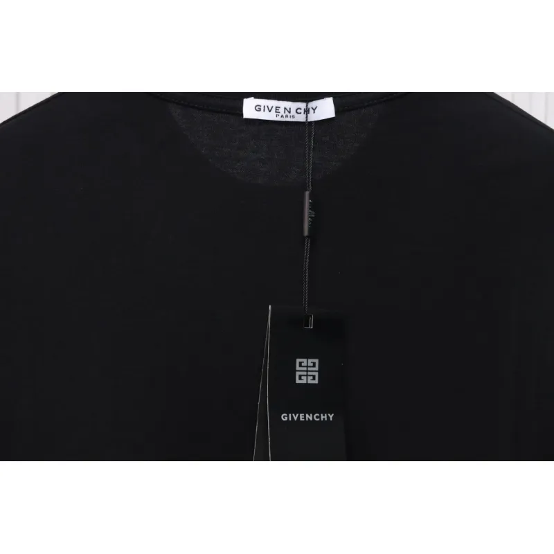 Givenchy Shoulder Hand-Painted Letters Printed Short Sleeve black