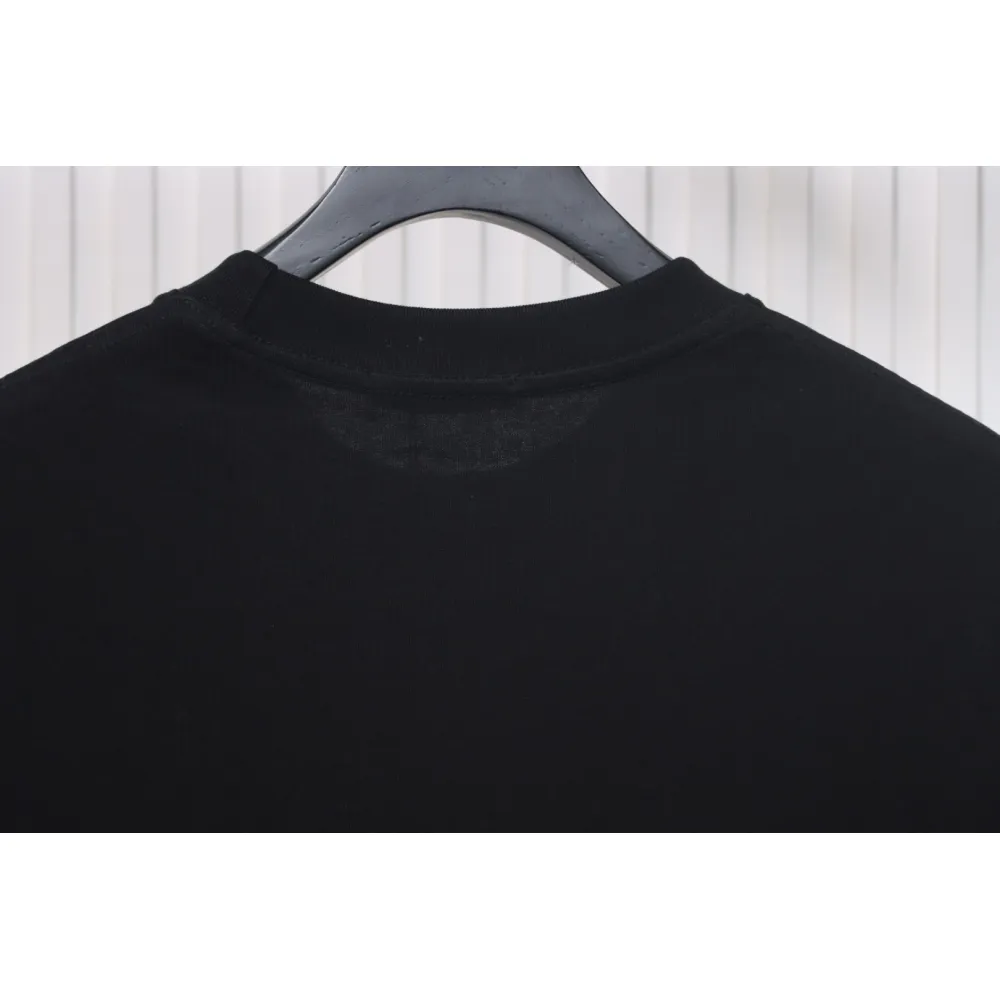 Givenchy Shoulder Hand-Painted Letters Printed Short Sleeve black
