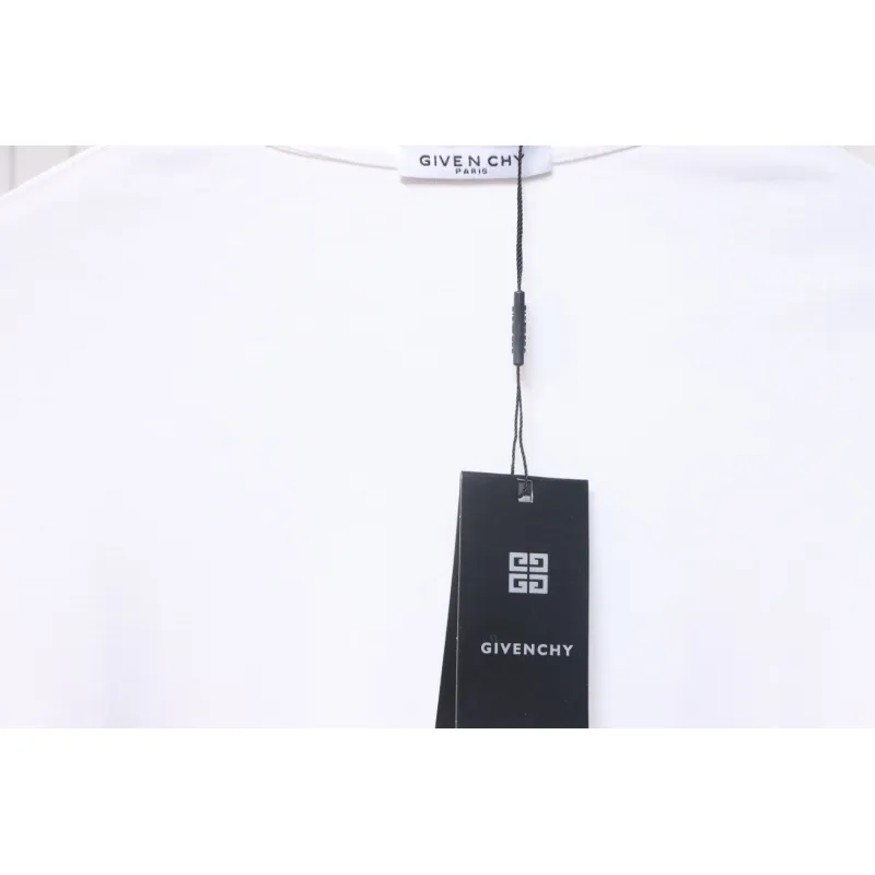 Givenchy Shoulder Hand-Painted Letters Printed Short Sleeve White