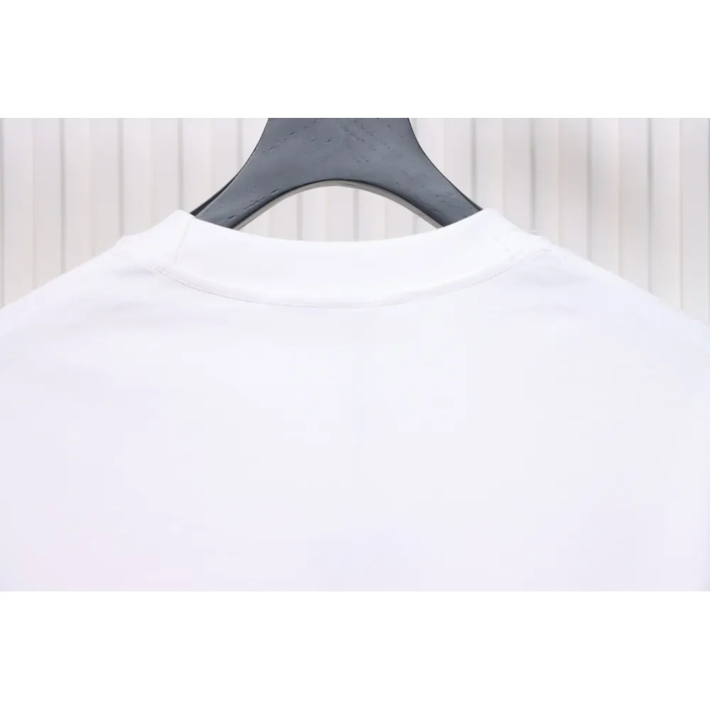 Givenchy Shoulder Hand-Painted Letters Printed Short Sleeve White