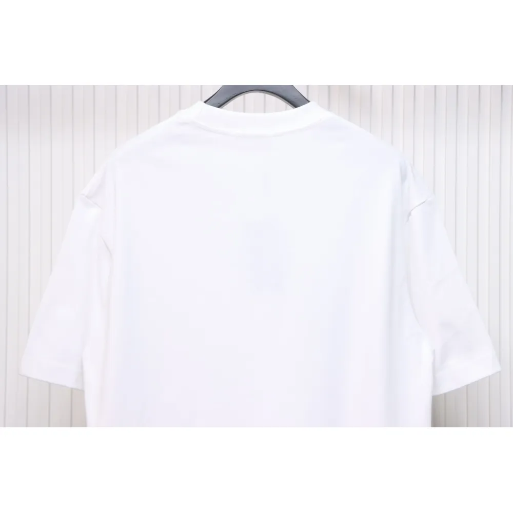 Givenchy Shoulder Hand-Painted Letters Printed Short Sleeve White