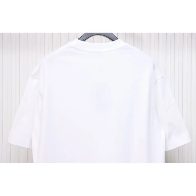 Givenchy Shoulder Hand-Painted Letters Printed Short Sleeve White