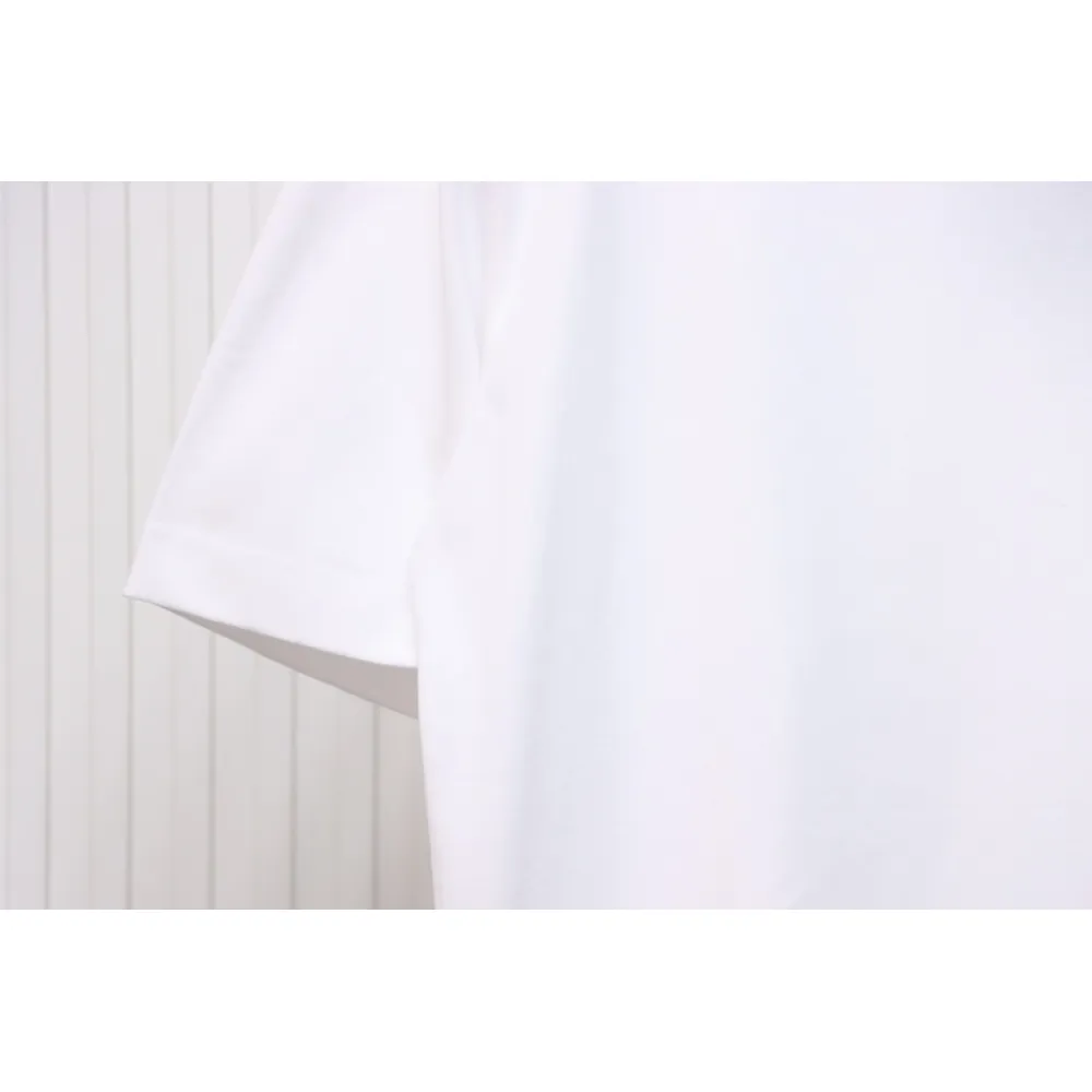 Givenchy Shoulder Hand-Painted Letters Printed Short Sleeve White