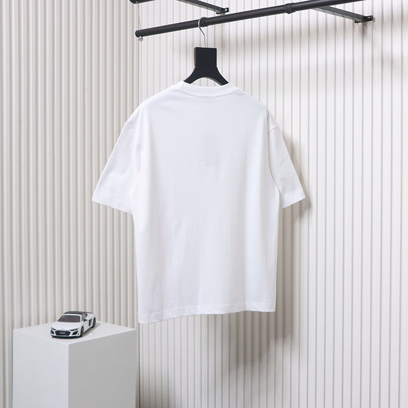 Givenchy Shoulder Hand-Painted Letters Printed Short Sleeve White