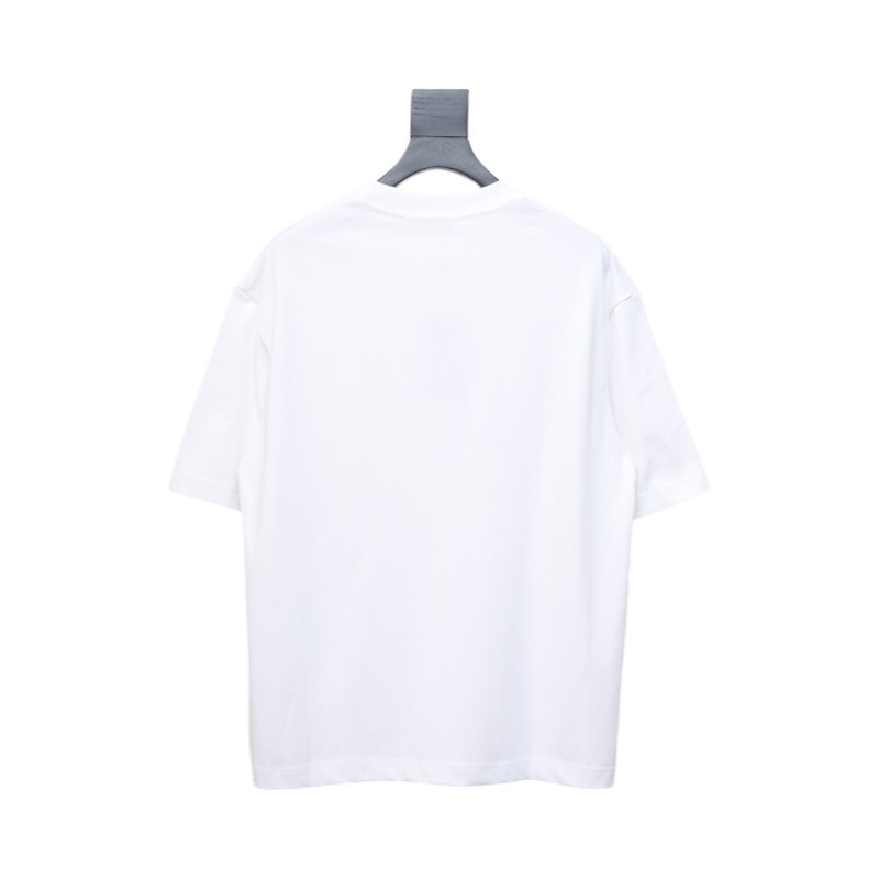 Givenchy Shoulder Hand-Painted Letters Printed Short Sleeve White