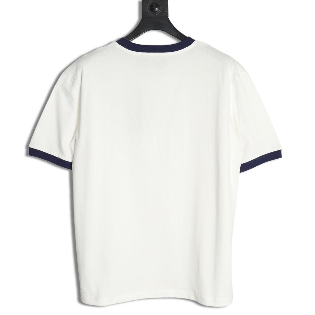Gucci 23ss 1921 embroidered logo contrast short sleeve White