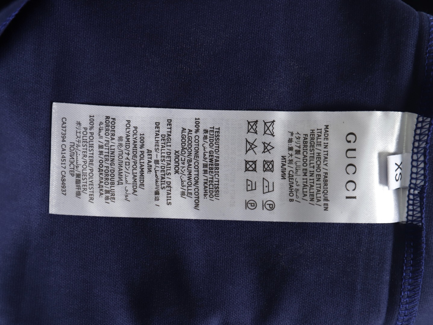 Gucci 23ss 1921 embroidered logo contrast short sleeve Blue