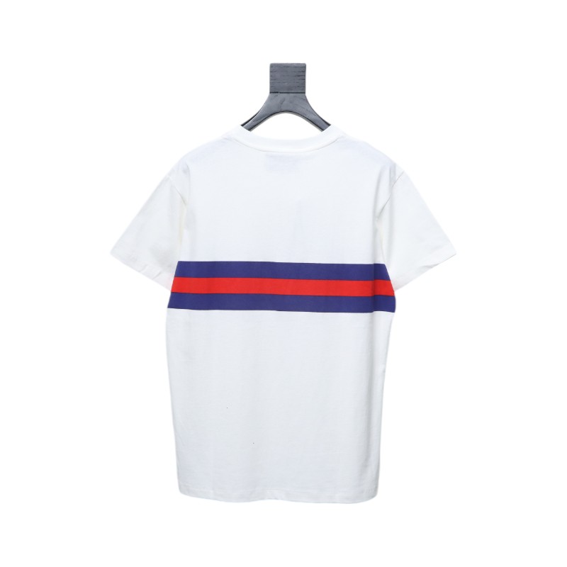 Gucci 23ss Double G interlocking striped short sleeve white