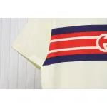 Gucci 23ss Double G interlocking stripes print short sleeves Beige