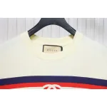 Gucci 23ss Double G interlocking stripes print short sleeves Beige