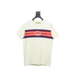 Gucci 23ss Double G interlocking stripes print short sleeves Beige