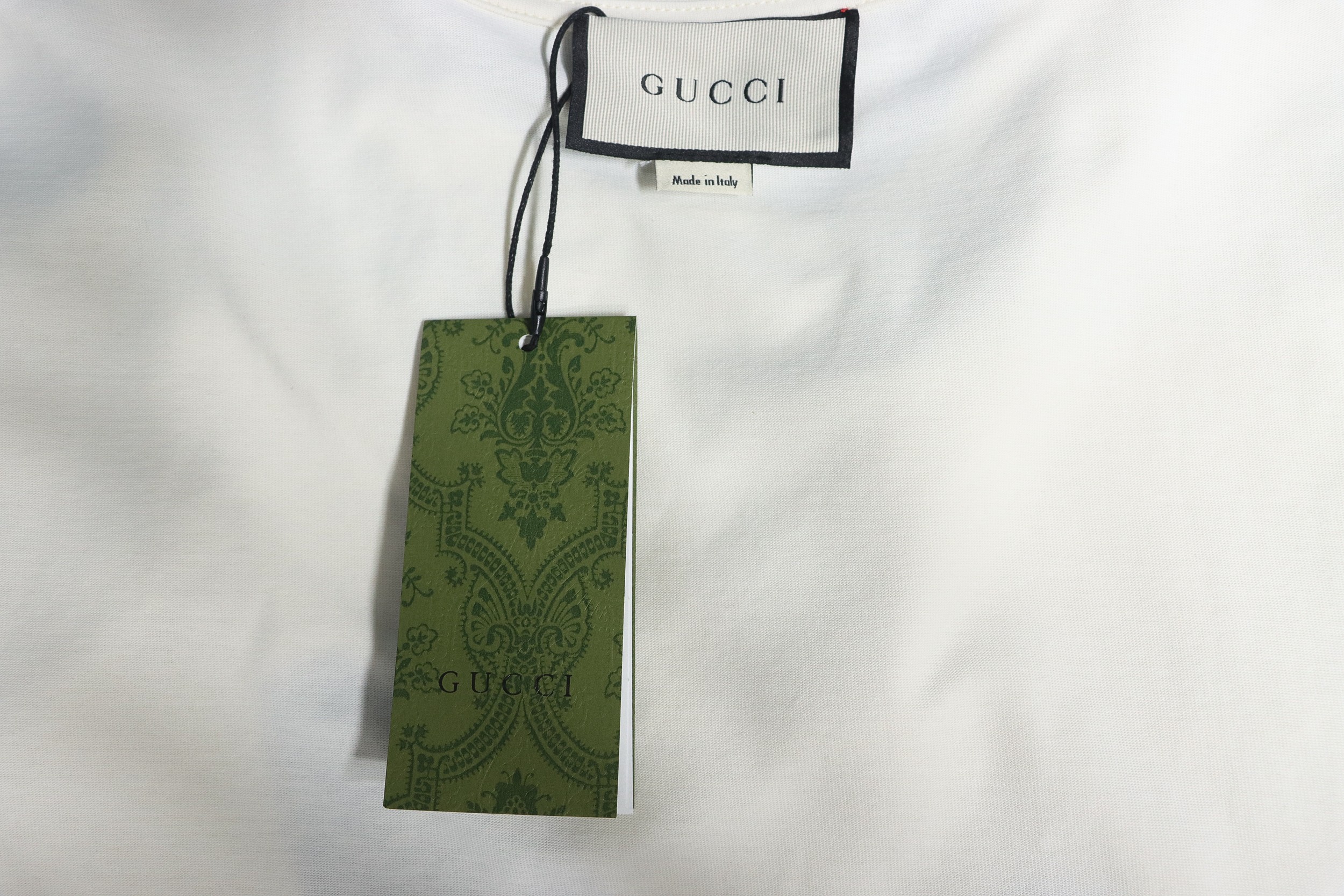Gucci 23ss Old Flower Rabbit Patch Embroidered Short Sleeve Beige