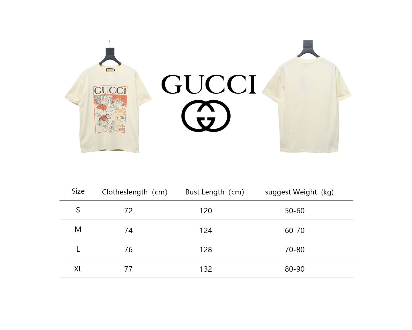 Gucci 24ss cartoon print short sleeves beige