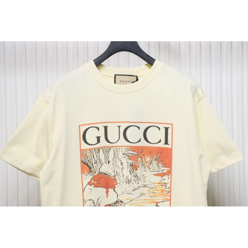 Gucci 24ss cartoon print short sleeves beige
