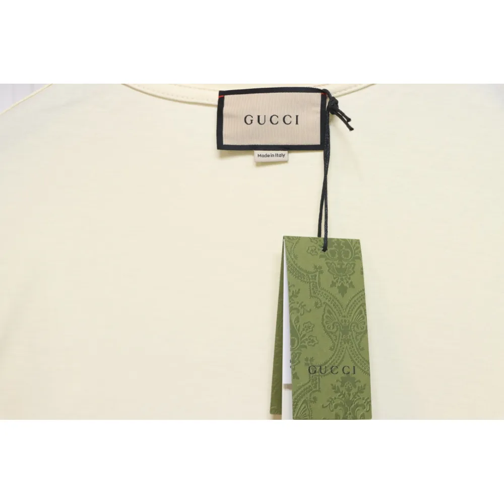 Gucci 24ss cartoon print short sleeves beige
