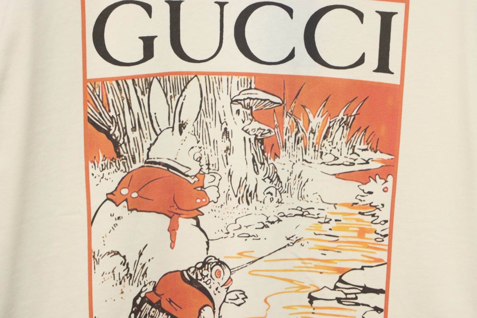 Gucci 24ss cartoon print short sleeves beige