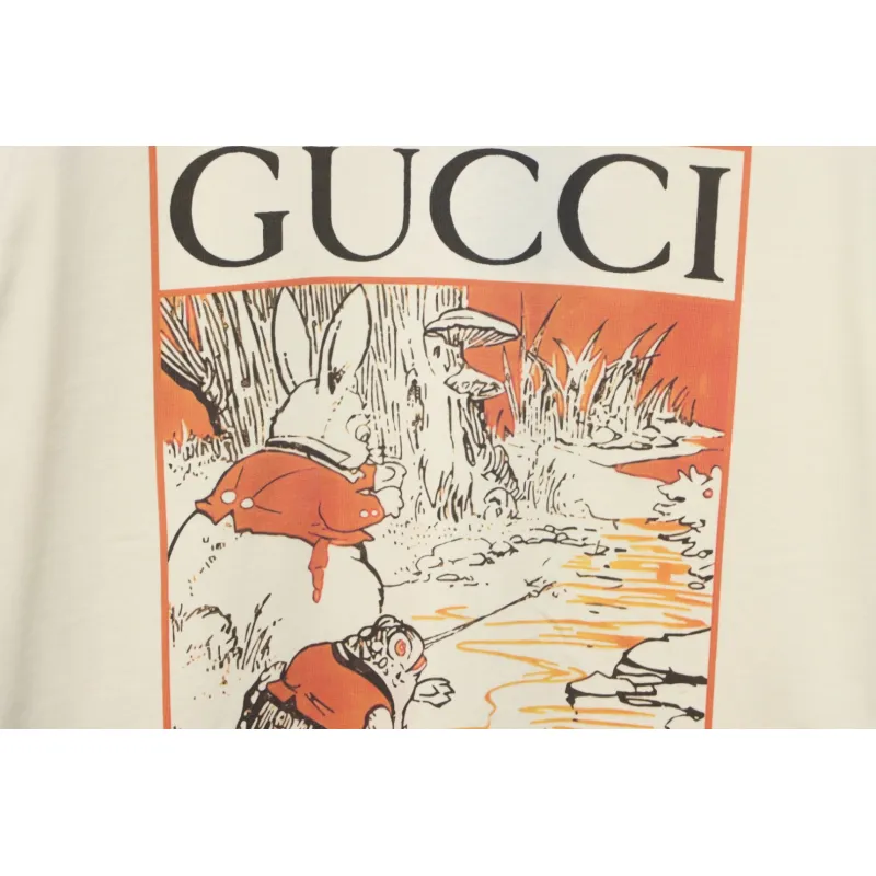 Gucci 24ss cartoon print short sleeves beige