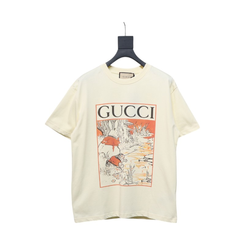Gucci 24ss cartoon print short sleeves beige