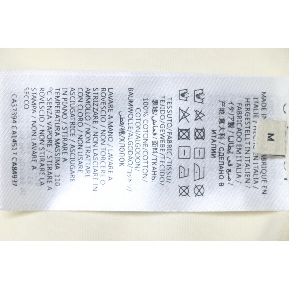 Gucci 24ss colorful letter print short sleeves beige