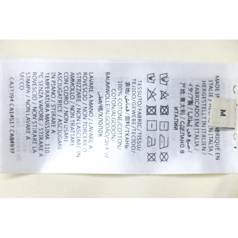 Gucci 24ss colorful letter print short sleeves beige
