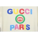 Gucci 24ss colorful letter print short sleeves beige