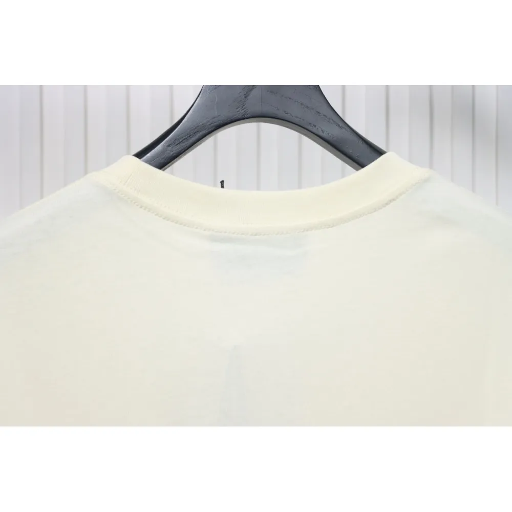 Gucci 24ss colorful letter print short sleeves beige